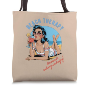 Beach Therapy Graphic Tote Bag