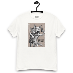 Graphic cat and dog T-shirt