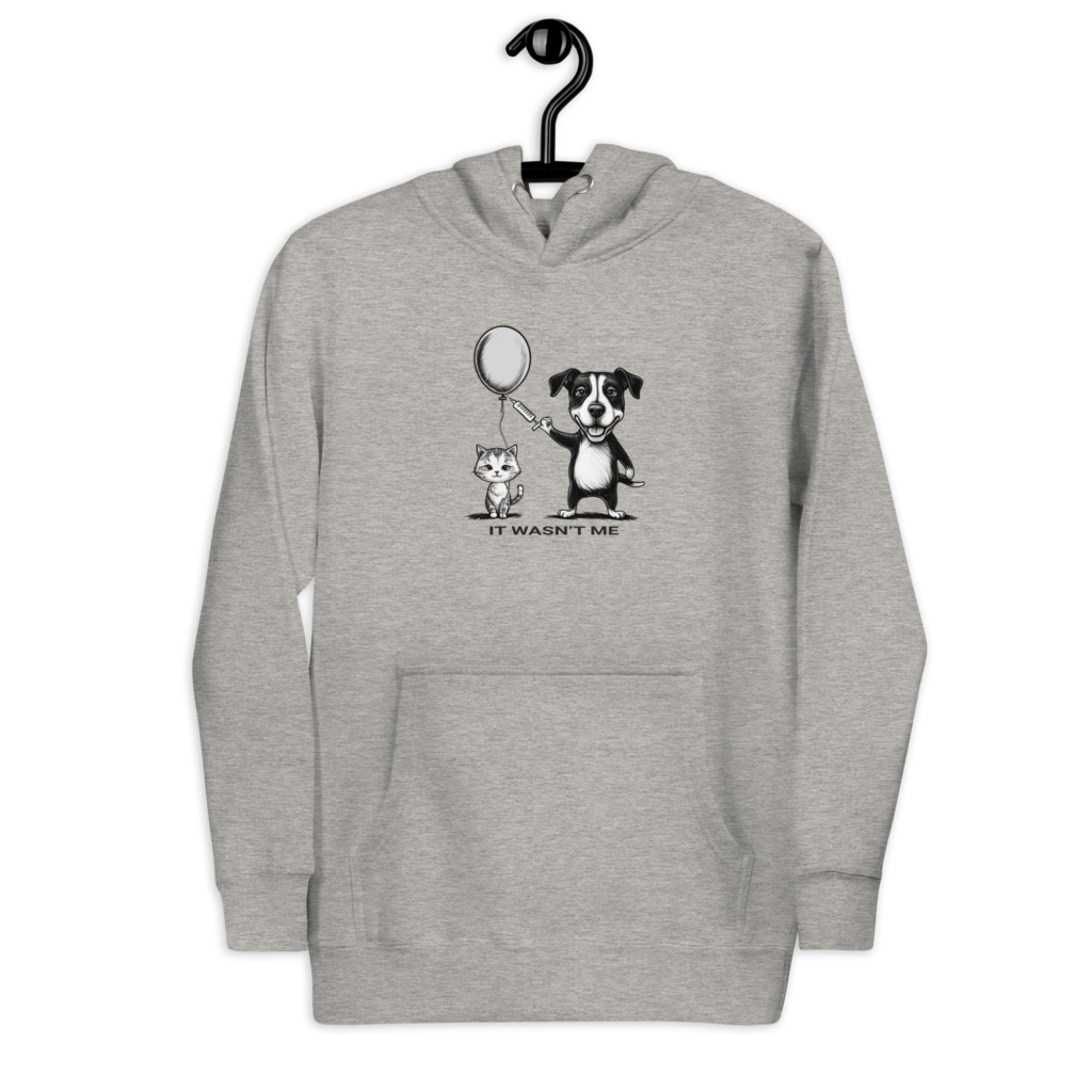 It Wasn't Me, Cat and Dog Graphic Saying Pullover Hoodie