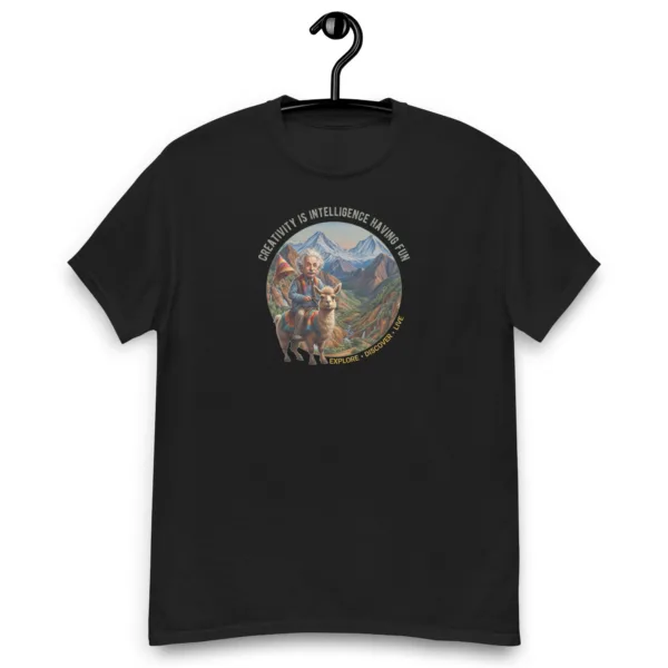 Explore, Discover and Live, Albert Einstein Graphic T-Shirt - Image 2