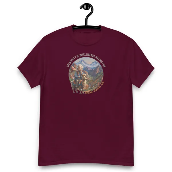Explore, Discover and Live, Albert Einstein Graphic T-Shirt - Image 4
