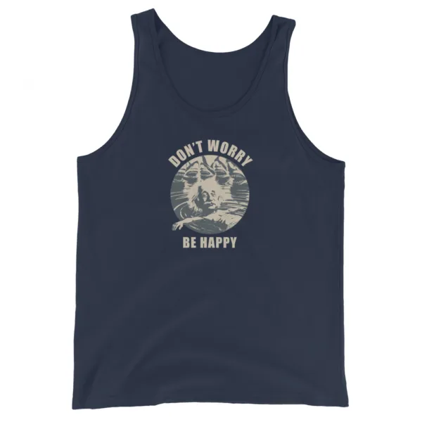 Albert Einstein is Happy at the Ocean, Graphic Saying Tank Top