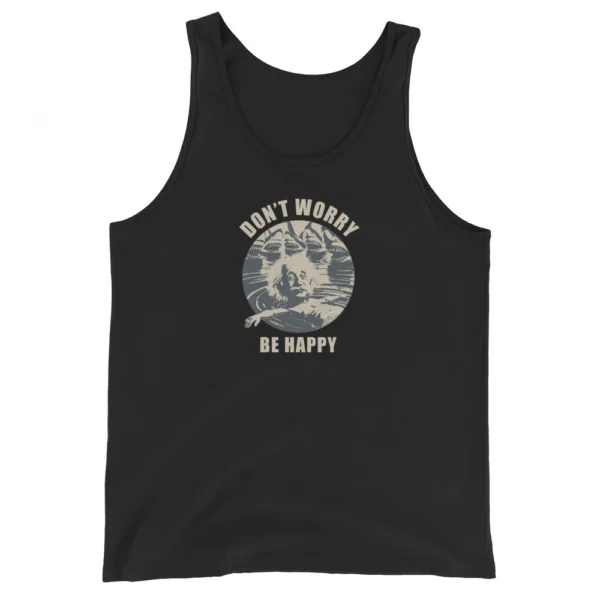 Albert Einstein is Happy at the Ocean, Graphic Saying Tank Top