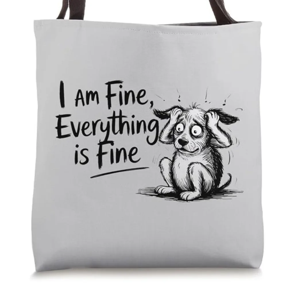 I am Fine, everything is fine, Sarcastic Graphic Saying Tote Bag