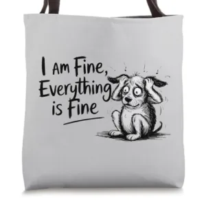 I am Fine, everything is fine, Sarcastic Graphic Saying Tote Bag