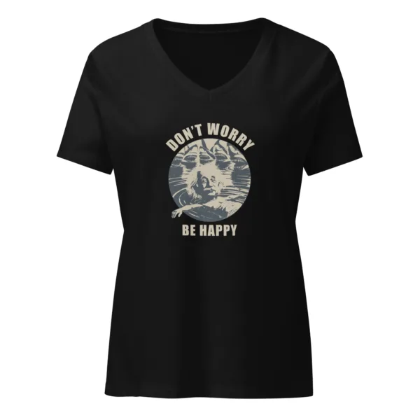 Womens Albert Einstein Graphic Saying V-Neck T-Shirt - Image 2