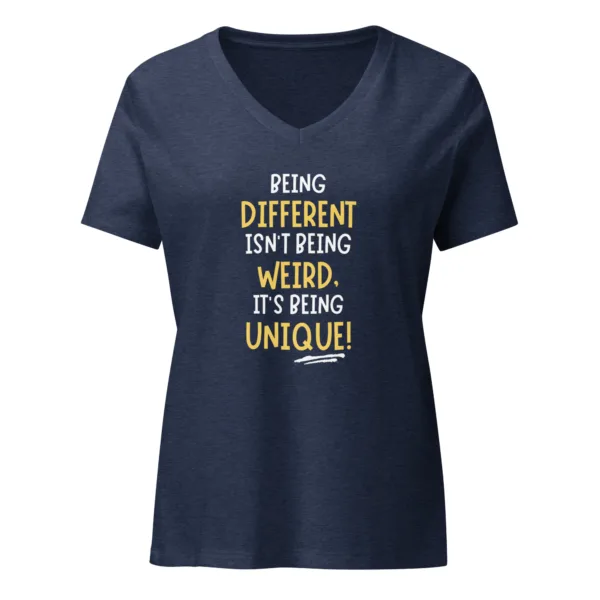 Womens It's Being Unique! Graphic Saying V-Neck T-Shirt