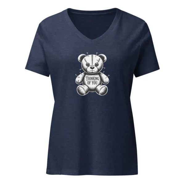 Womens Thinking of You, Sarcastic Saying Graphic V-Neck T-Shirt - Image 2