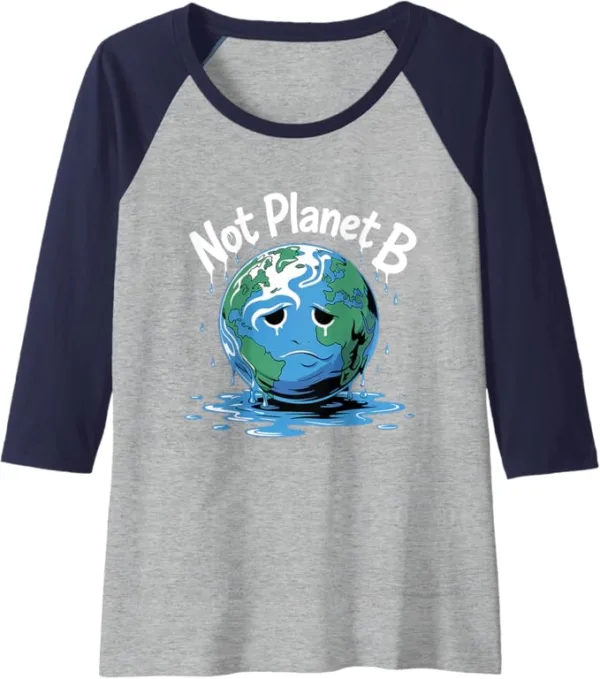 Eco-Friendly Design | Not Planet B Graphic Saying Raglan Baseball Tee - Image 4