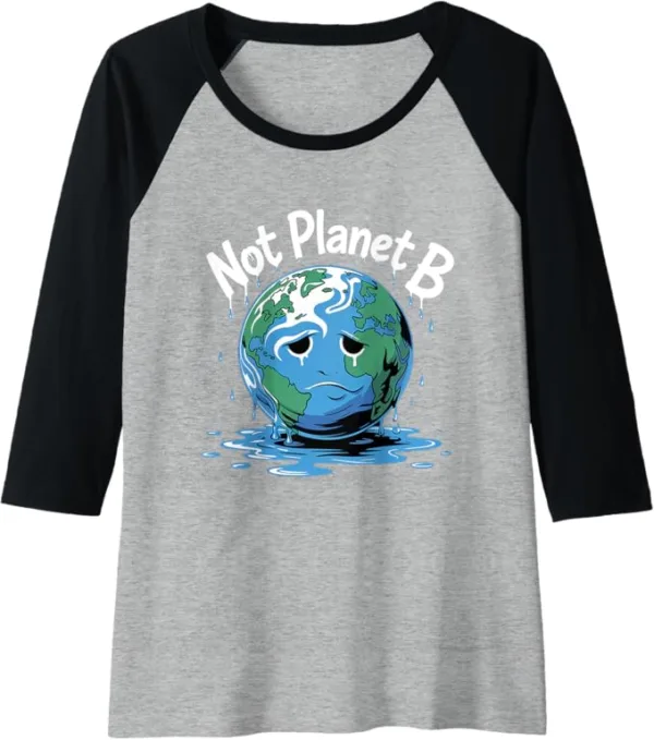 Eco-Friendly Design | Not Planet B Graphic Saying Raglan Baseball Tee - Image 5