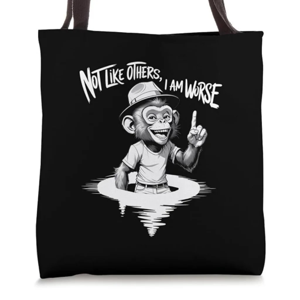 Not Like Others, I Am Worse - Monkey Graphic Saying Tote Bag