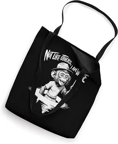 Not Like Others, I Am Worse - Monkey Graphic Saying Tote Bag - Image 2